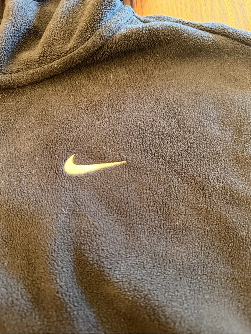 Nike Black Therma-FIT Fleece Hoodie with White Swoosh Tag